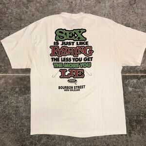 Vintage 2000's Sex is Just Like Fishing Bourbon Street New Orleans T-Shirt XL